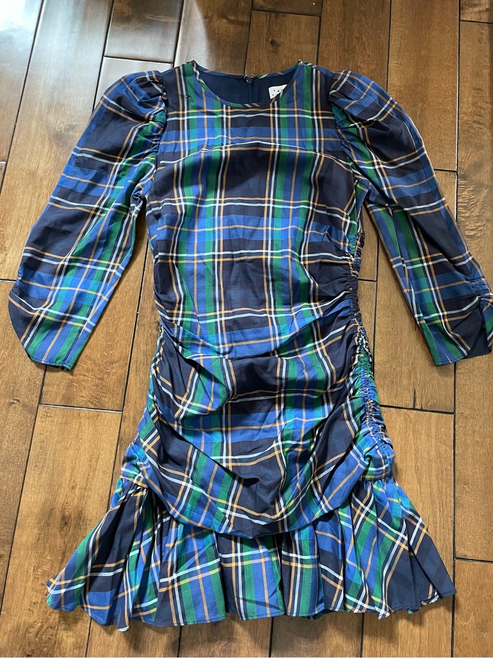 Tanya Taylor Blue Plaid Size 4 Dress